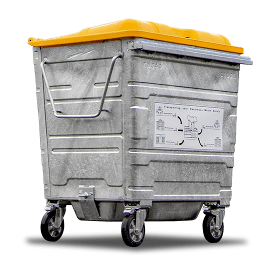 1280 Litre Galvanised Steel Wheelie Bin